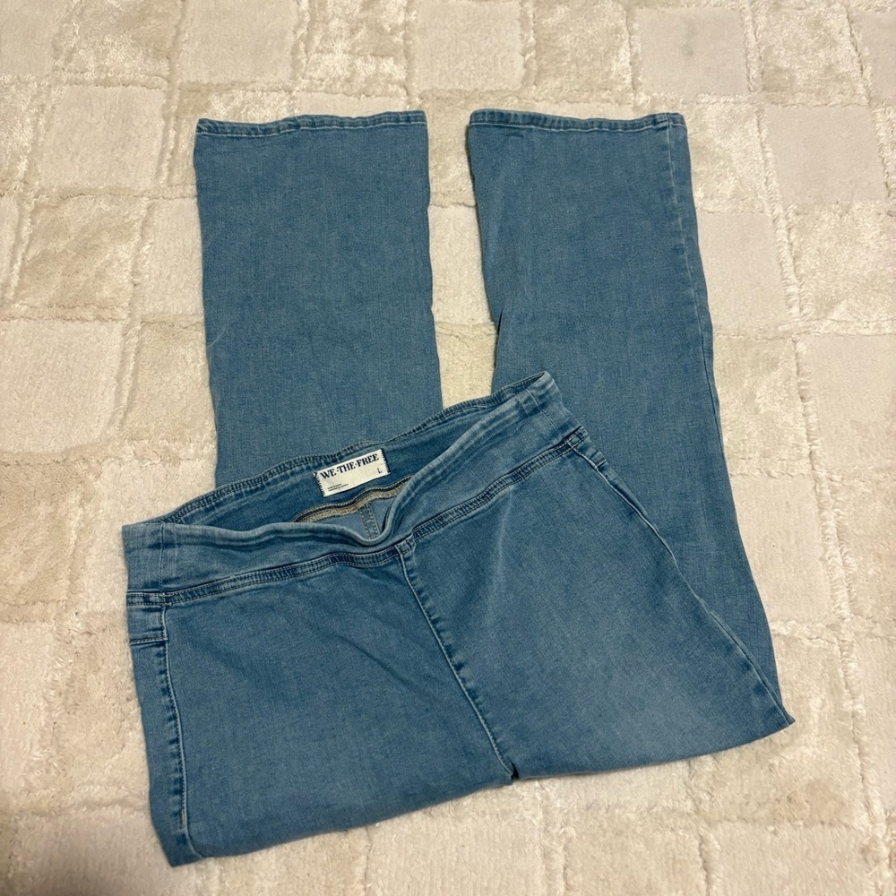 Free People We The Free In My Feelings Cropped Slim Flare Jeans L - Picture 2 of 4